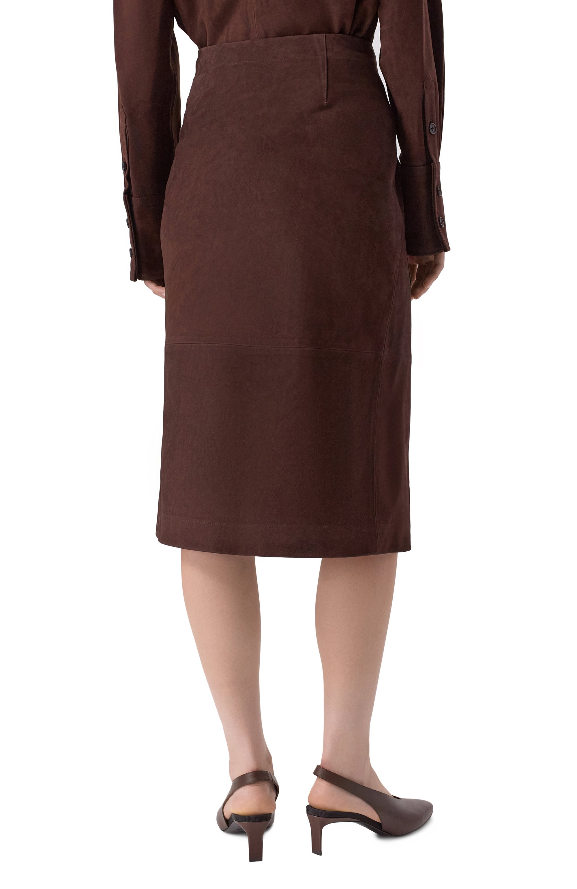 Замшевая юбка CO коричневого цвета по цене 194500 руб., арт. 3051AGS-PF25, фото 4 Замшевая юбка CO, арт. 3051AGS-PF25, фото 4