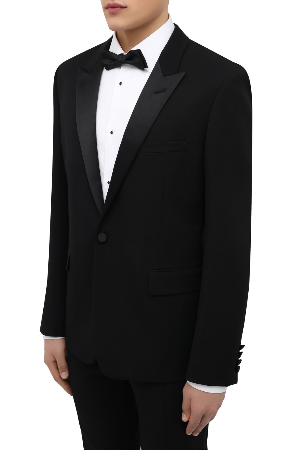 Шерстяной смокинг SAINT LAURENT черного цвета по цене 326500 руб., арт. 615987/Y512W, фото 2 Шерстяной смокинг SAINT LAURENT, арт. 615987/Y512W, фото 2