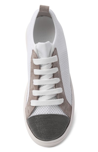 Текстильные кеды BRUNELLO CUCINELLI белого цвета по цене 72600 руб., арт. BZ1491G411, фото 4 Текстильные кеды BRUNELLO CUCINELLI, арт. BZ1491G411, фото 4