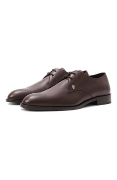 Мужские кожаные дерби carlyle BURBERRY темно-коричневого цвета, арт. 8102409 | Фото 1 (Материал внешний: Натуральная кожа; Нос: Не проставлено; Материал внутренний: Натуральная кожа; Стили: Классический)