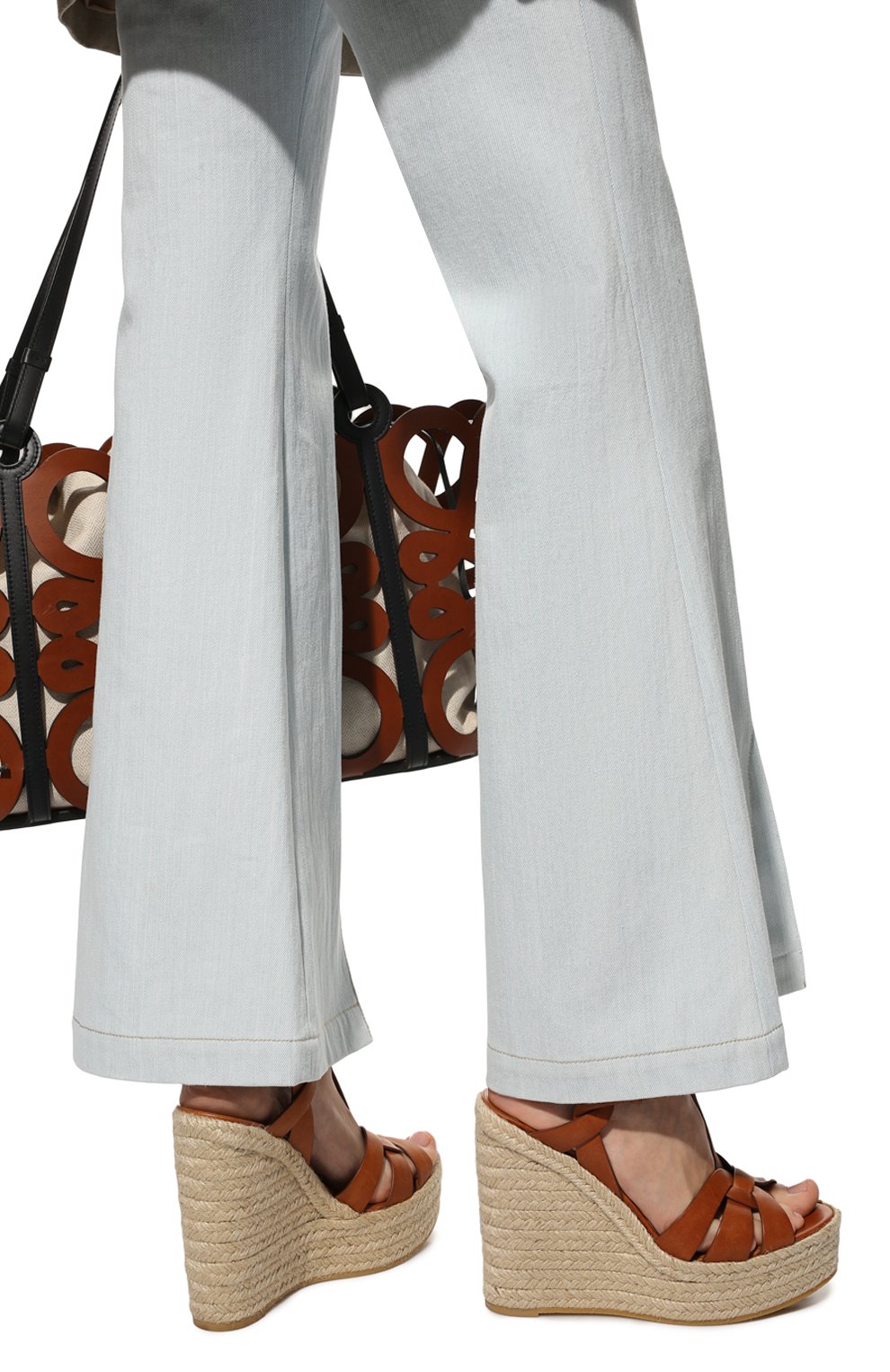 Кожаные босоножки espadrille SAINT LAURENT, арт. 611924/BDA00, фото 3