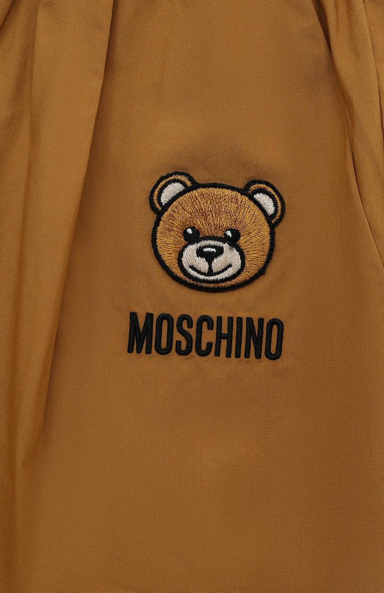 Детские хлопковые шорты MOSCHINO светло-коричневого цвета, арт. HDQ018/LLA11/10-14 | Фото 3 (Материал внешний: Хлопок; Материал сплава: Проставлено; Нос: Не проставлено; Случай: Повседневный; Тематический товар: Teddy Bear; Ростовка одежда: 12 лет | 152 см, 16 лет | 164 см, 10 - 11 лет | 140 - 146см)