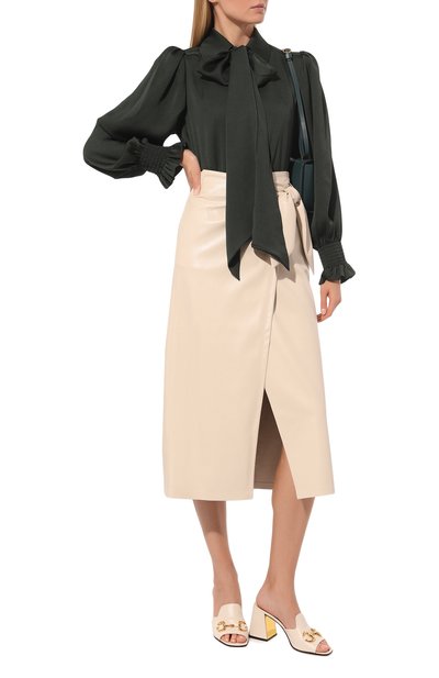 Блузка SEE BY CHLOÉ темно-зеленого цвета по цене 39950 руб., арт. CHS22AHT14/0263M9, фото 2 Блузка SEE BY CHLOÉ, арт. CHS22AHT14/0263M9, фото 2