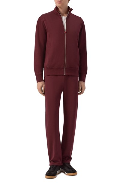 Толстовка из хлопка и шелка KITON бордового цвета по цене 326500 руб., арт. UMKZ032, фото 2 Толстовка из хлопка и шелка KITON, арт. UMKZ032, фото 2