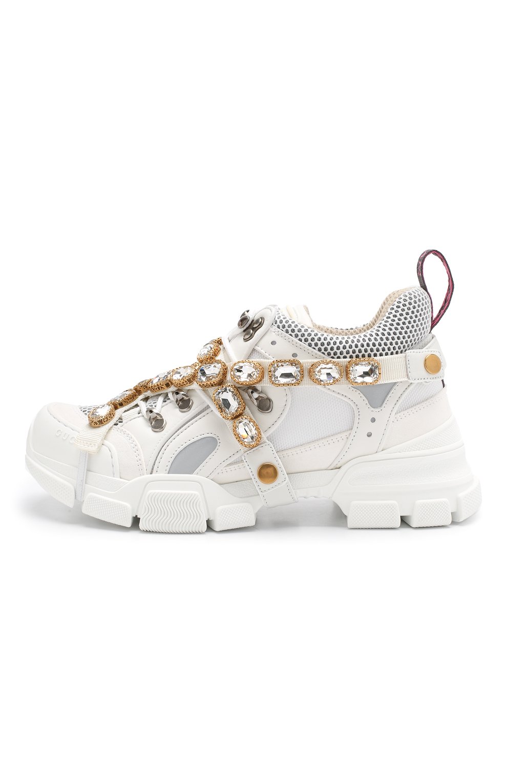 Комбинированные кроссовки flashtrek с отделкой кристаллами GUCCI, арт. 541445/GGZ50, фото 3