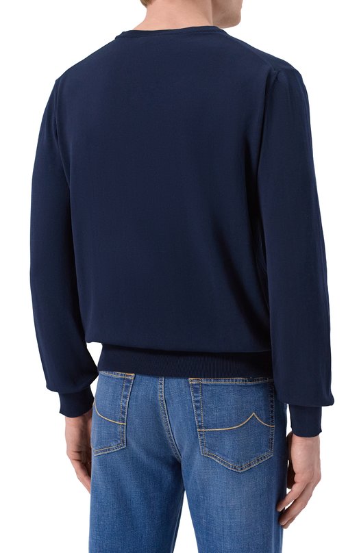 Хлопковый джемпер Canali C0012/MK02459 Синий  C0012/MK02459 Фото 4