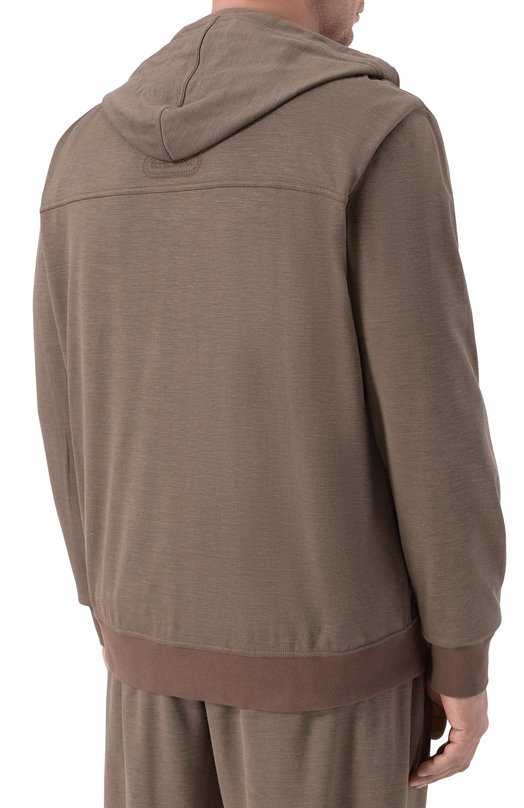 Толстовка из хлопка и шелка Stefano Ricci K919072FCR/T26206_001 Коричневый  K919072FCR/T26206_001 Фото 4