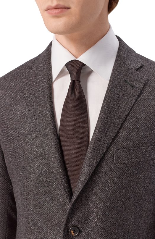 Шелковый галстук BOSS 50561594 Коричневый  50561594 Фото 2