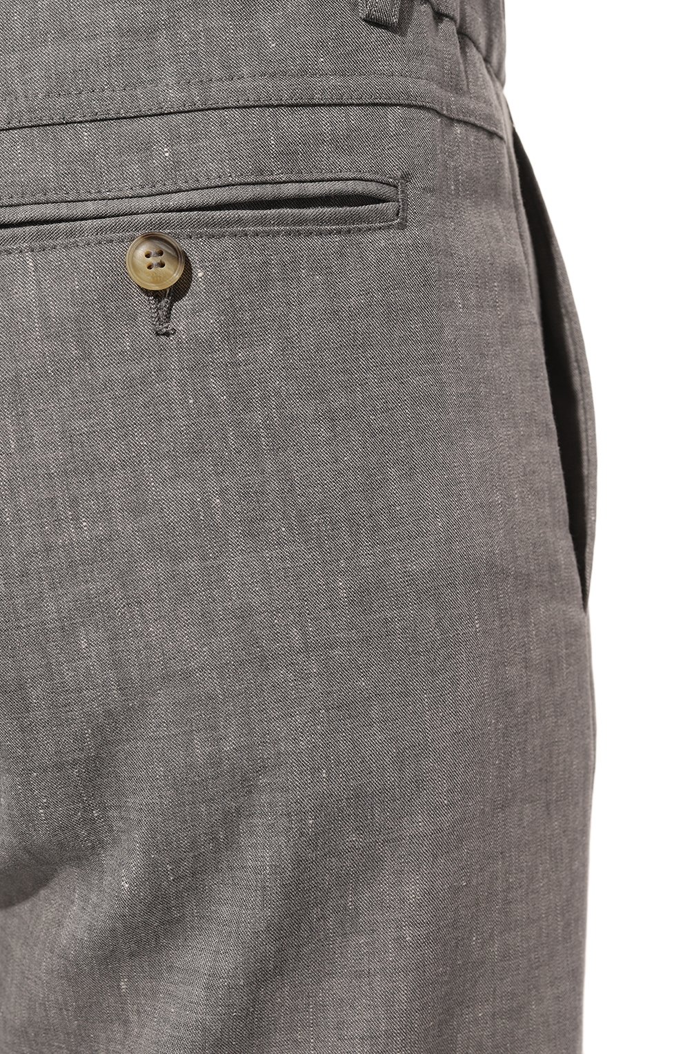 Брюки изо льна и шерсти CANALI светло-серого цвета по цене 63900 руб., арт. U1659/AE02571, фото 5 Брюки изо льна и шерсти CANALI, арт. U1659/AE02571, фото 5