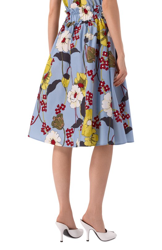 Хлопковая юбка Marni G0MA0812A1/UTC581 Голубой  G0MA0812A1/UTC581 Фото 4