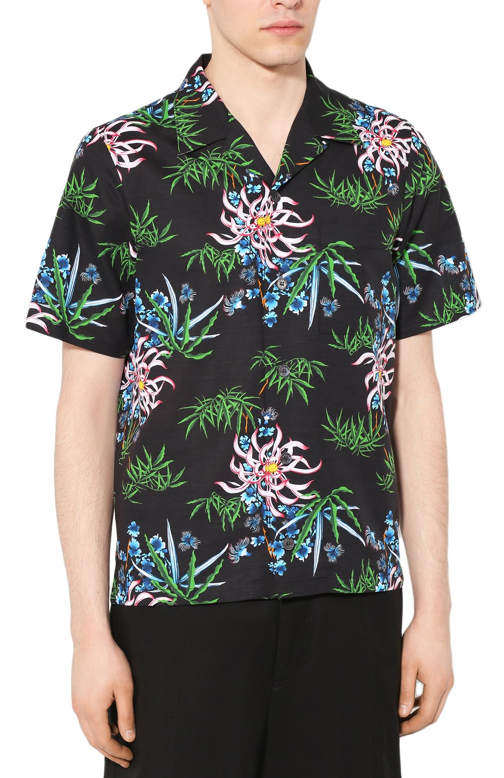 Рубашка из смеси хлопка и льна KENZO черного цвета по цене 24250 руб., арт. FA55CH5291LI, фото 3 Рубашка из смеси хлопка и льна KENZO, арт. FA55CH5291LI, фото 3