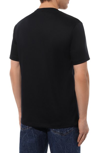 Хлопковая футболка GIORGIO ARMANI темно-синего цвета по цене 53450 руб., арт. 6LSM90/SJTKZ, фото 4 Хлопковая футболка GIORGIO ARMANI, арт. 6LSM90/SJTKZ, фото 4