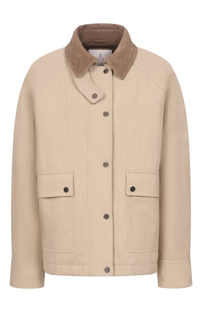 Женская куртка из хлопка и льна BRUNELLO CUCINELLI, арт. ML5957769