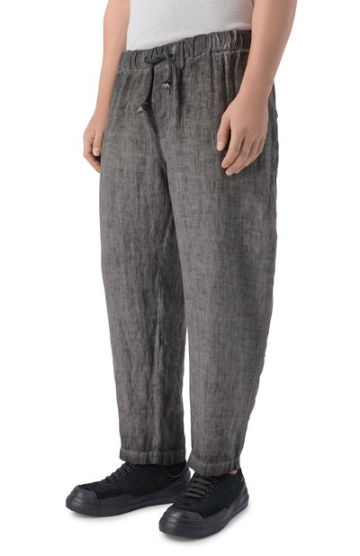 Льняные брюки NEVER ENOUGH темно-серого цвета по цене 29100 руб., арт. 2B5M021-060/MPA058, фото 3 Льняные брюки NEVER ENOUGH, арт. 2B5M021-060/MPA058, фото 3