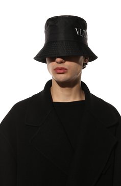 Мужская панама VALENTINO черного цвета, арт. XY2HGA11/WWQ | Фото 2 (Материал: Текстиль, Синтетический материал; Нос: Не проставлено; Региональные ограничения белый список (Axapta Mercury): Не проставлено)