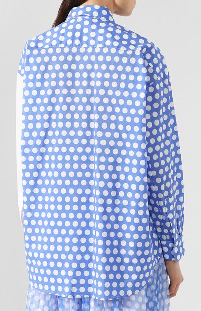 Хлопковая рубашка ERMANNO ERMANNO SCERVINO голубого цвета по цене 41050 руб., арт. 46T CM24 P0I, фото 4 Хлопковая рубашка ERMANNO ERMANNO SCERVINO, арт. 46T CM24 P0I, фото 4