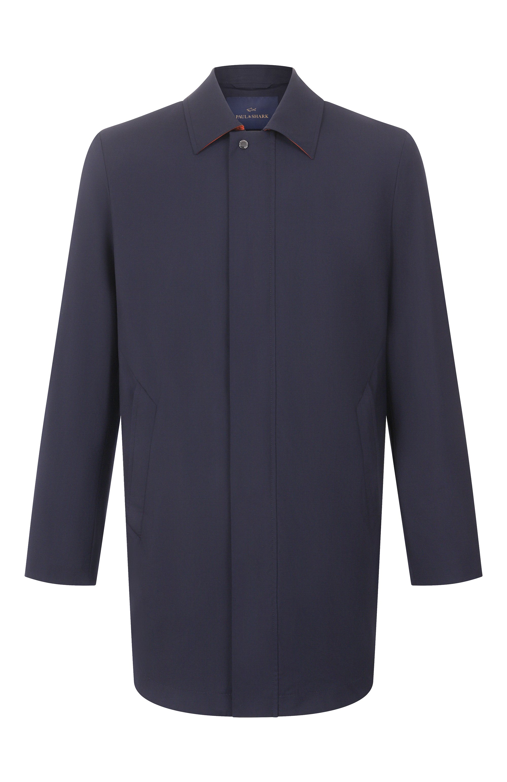 Плащ из шерсти и шелка PAUL&SHARK темно-синего цвета по цене 208500 руб., арт. 25412704, фото 1 Плащ из шерсти и шелка PAUL&SHARK, арт. 25412704, фото 1