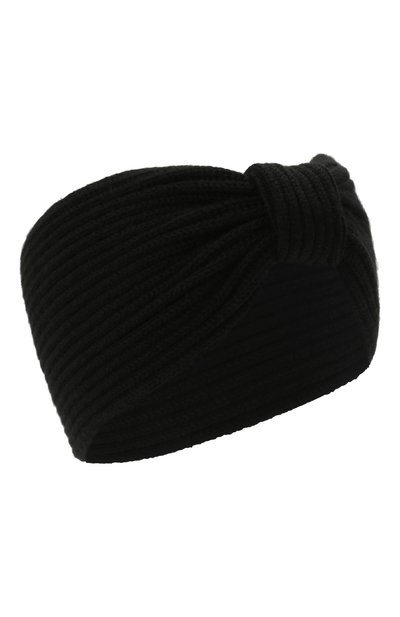 Женская кашемировая повязка на голову INVERNI черного цвета, арт. 4934 FM | Фото 1 (Материал: Кашемир, Шерсть, Текстиль; Женское Кросс-КТ: Шапка-тюрбан)