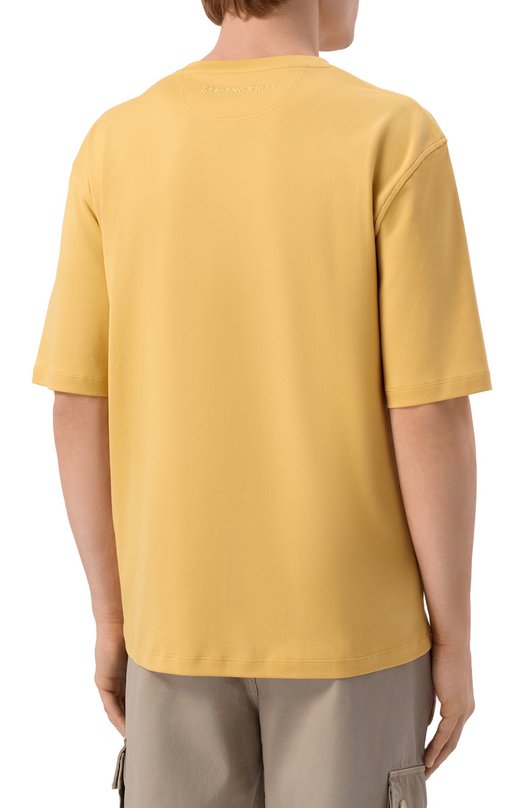 Хлопковая футболка Stefano Ricci MNH6205350/LUXT Жёлтый  MNH6205350/LUXT Фото 4