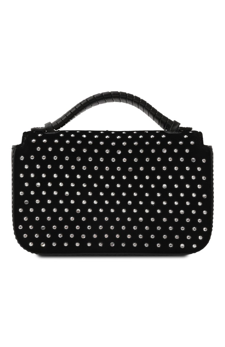 Женская сумка buzz mini BALMAIN черного цвета, арт. BN1DG812/ASXT | Фото 6 (Материал: Текстиль; Ремень/цепочка: На ремешке; Драгоценные камни: Проставлено; Материал сплава: Проставлено; Размер: mini)