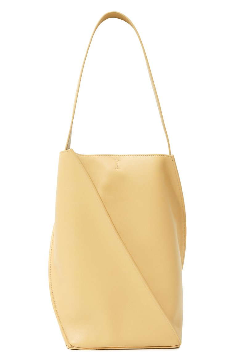 Женский сумка-тоут swirl  YUZEFI желтого цвета, арт. YUZSS23-HB-ST-L001 | Фото 6 (Сумки-технические: Сумки-шопперы; Размер: medium; Материал: Натуральная кожа; Материал сплава: Проставлено; Драгоценные камни: Проставлено)