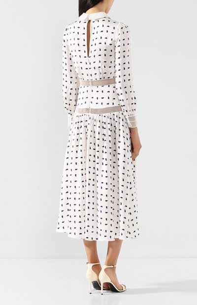 Платье-миди SELF-PORTRAIT белого цвета по цене 52100 руб., арт. RS20-023, фото 4 Платье-миди SELF-PORTRAIT, арт. RS20-023, фото 4