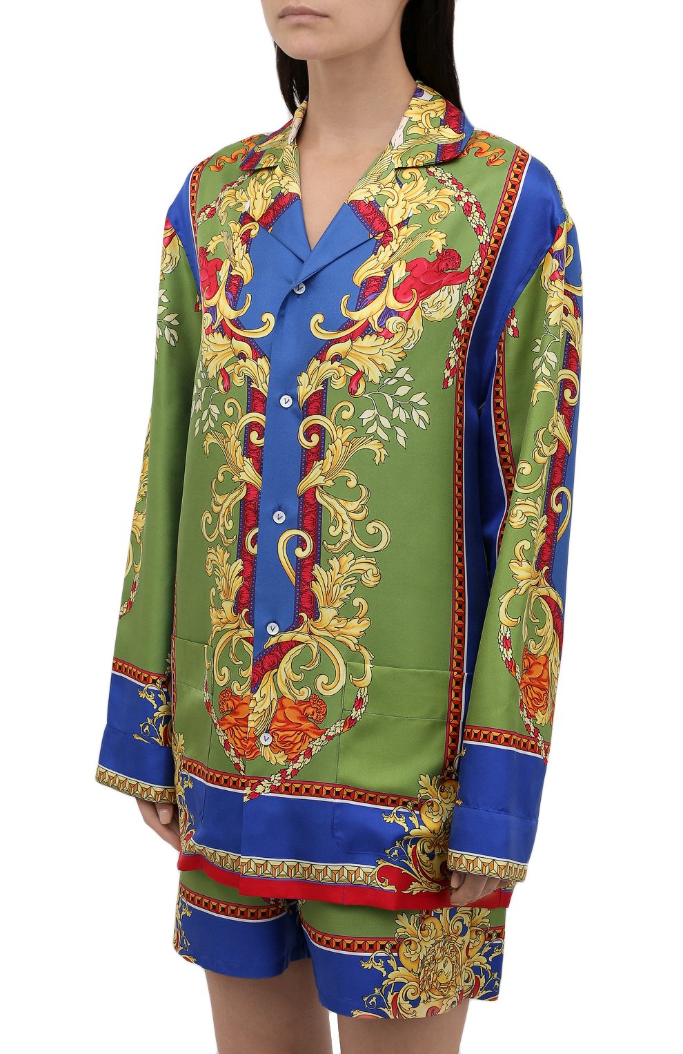 Шелковая рубашка VERSACE разноцветного цвета по цене 151000 руб., арт. 1001525/1A00735, фото 3 Шелковая рубашка VERSACE, арт. 1001525/1A00735, фото 3
