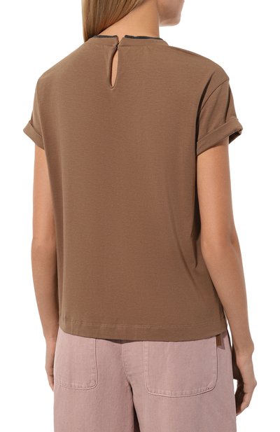 Хлопковый топ BRUNELLO CUCINELLI, арт. MPT18BD200, фото 4