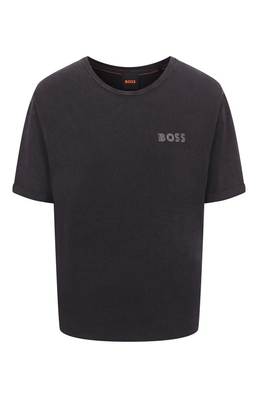 Хлопковая футболка BOSS Orange 50535106 Чёрный 50535106