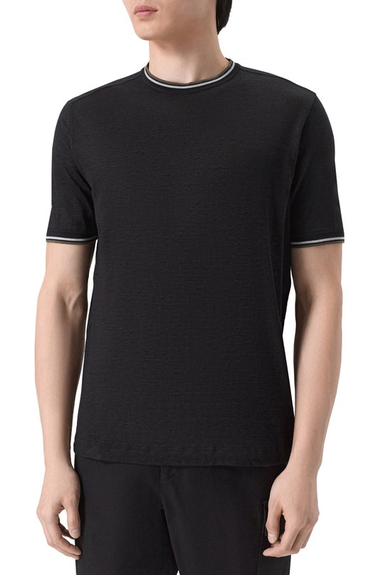 Льняная футболка Stefano Ricci K919070G10/T26104 Чёрный  K919070G10/T26104 Фото 3