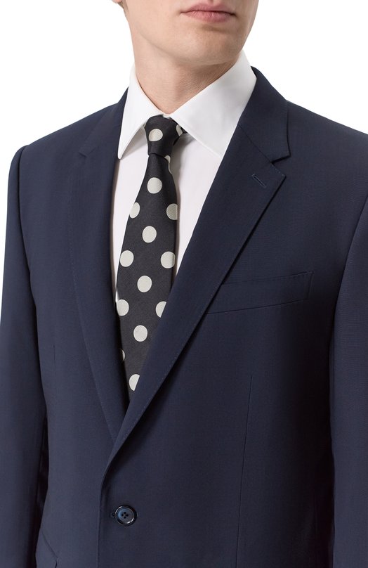 Шелковый галстук Dolce & Gabbana GT147E/G0JSP Чёрно-белый  GT147E/G0JSP Фото 2