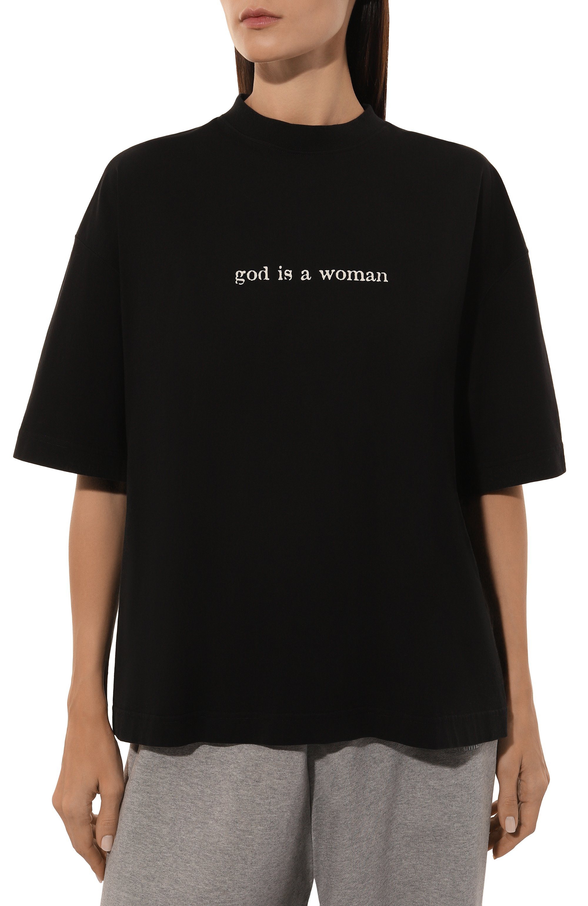 Хлопковая футболка VETEMENTS черного цвета по цене 61550 руб., арт. UA66TR725B, фото 3 Хлопковая футболка VETEMENTS, арт. UA66TR725B, фото 3