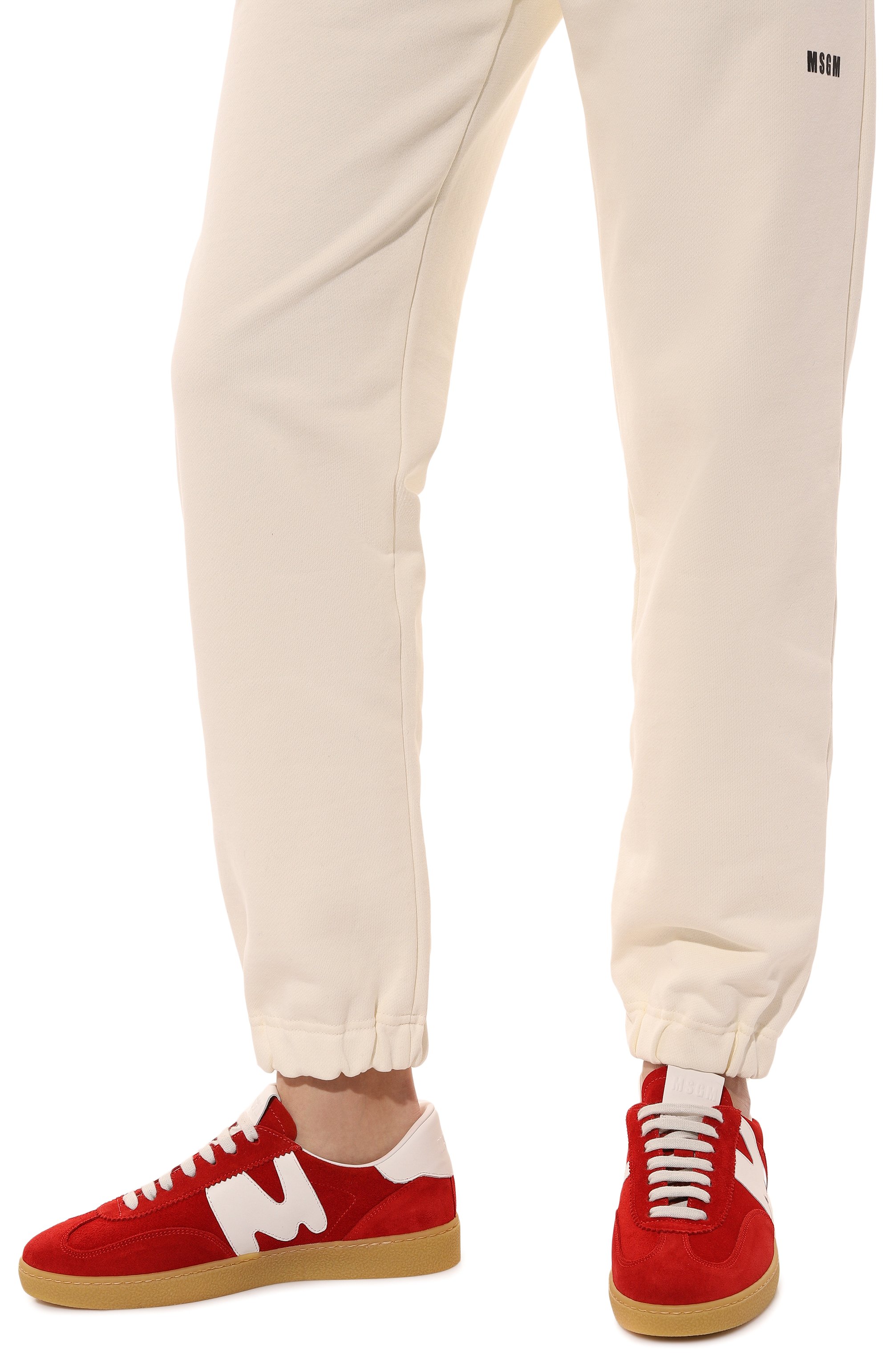 Замшевые кеды MSGM красного цвета по цене 28100 руб., арт. 3841MDS021/522, фото 3 Замшевые кеды MSGM, арт. 3841MDS021/522, фото 3