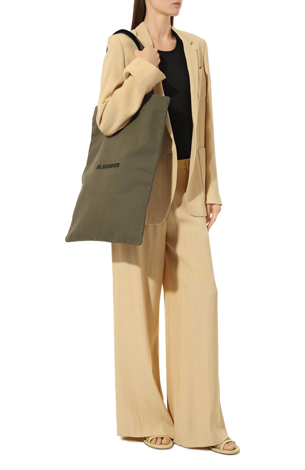 Сумка-тоут book grande JIL SANDER хаки цвета по цене 76500 руб., арт. J25WC0004/P4863, фото 6 Сумка-тоут book grande JIL SANDER, арт. J25WC0004/P4863, фото 6