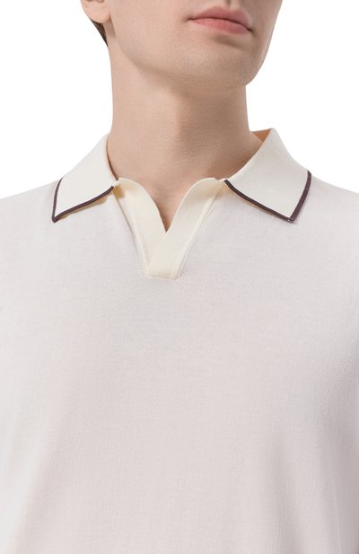 Хлопковое поло MC2 SAINT BARTH кремового цвета по цене 17650 руб., арт. SL00014-00095L/SL0AN C0NTRAST C0TT0N, фото 5 Хлопковое поло MC2 SAINT BARTH, арт. SL00014-00095L/SL0AN C0NTRAST C0TT0N, фото 5