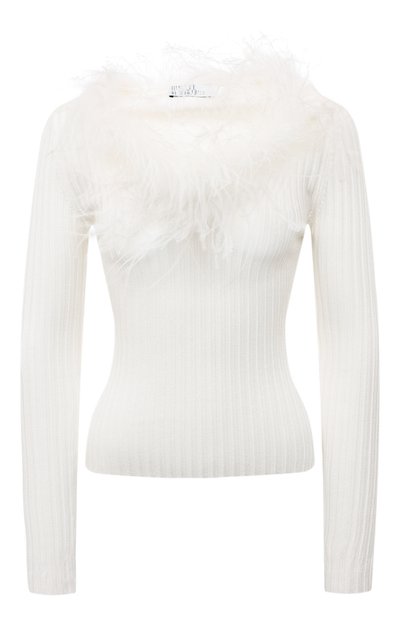 Пуловер из вискозы с отделкой перьями GIUSEPPE DI MORABITO, арт. PS23236KN-233, фото 1