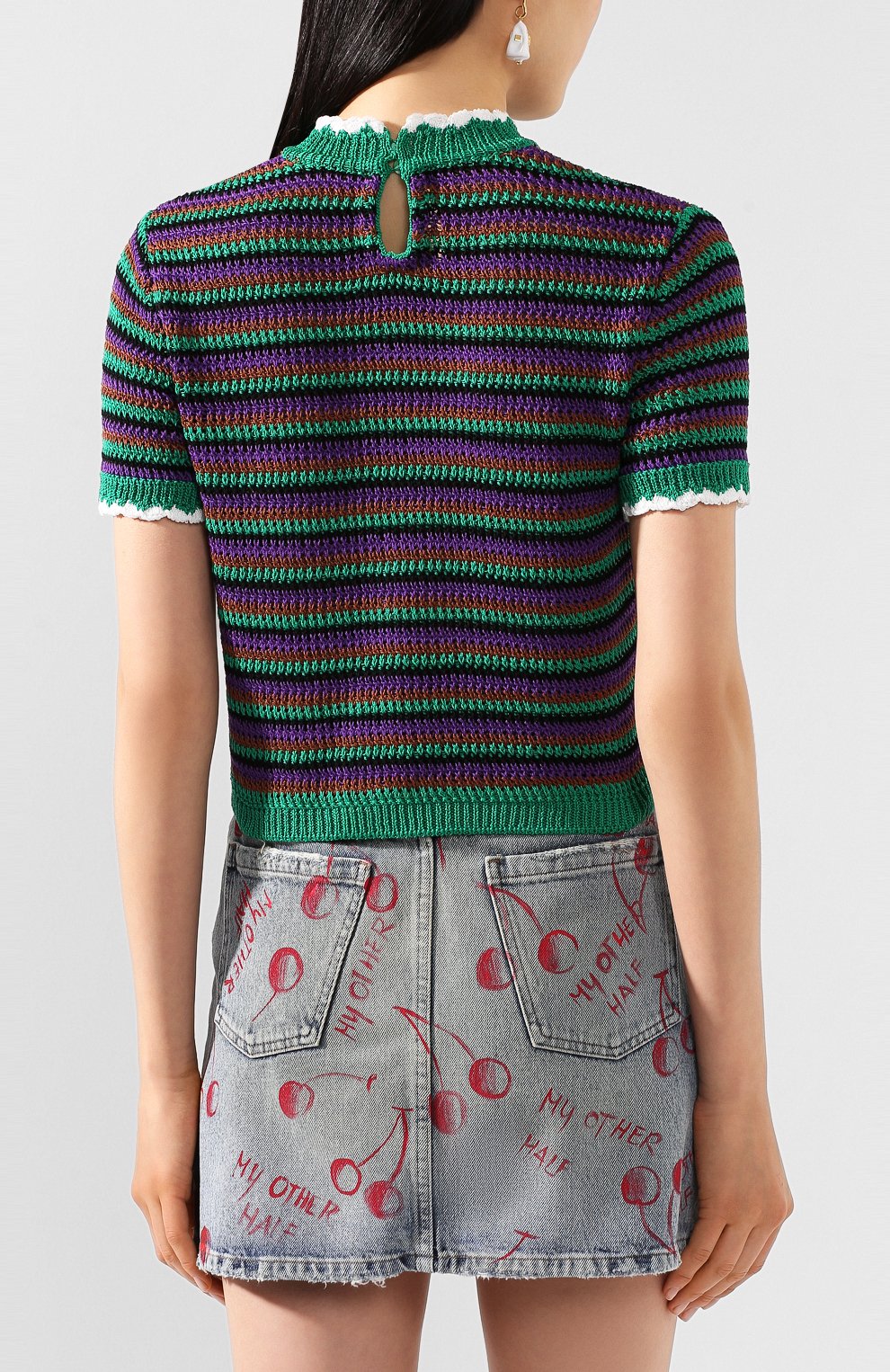 Хлопковый пуловер MIU MIU, арт. MML298-1TH7-F0394, фото 4