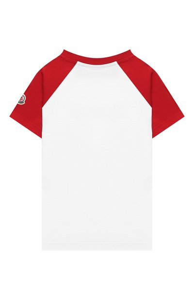 Комплект из футболки и шорт MONCLER красного цвета по цене 21800 руб., арт. G1-954-8M747-20-83907/8-10A, фото 3 Комплект из футболки и шорт MONCLER, арт. G1-954-8M747-20-83907/8-10A, фото 3