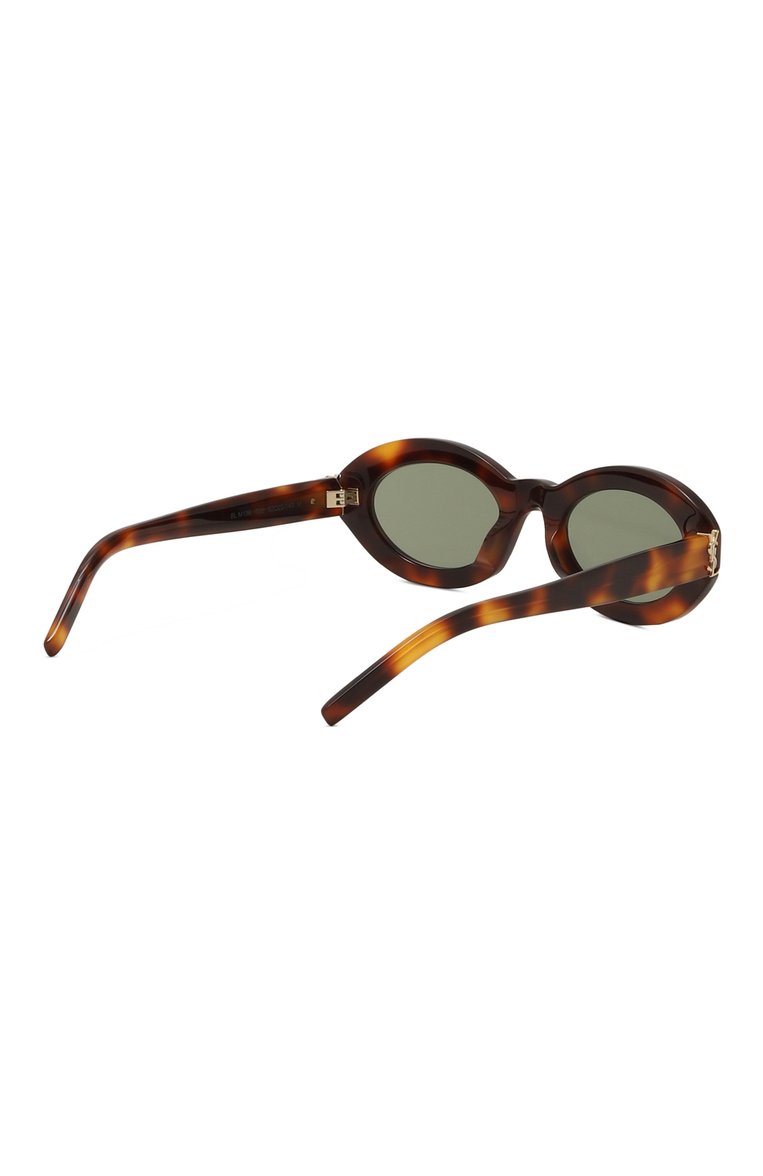 Женские солнцезащитные очки SAINT LAURENT коричневого цвета, арт. SL M136 002 | Фото 4 (Нос: Не проставлено; Региональные ограничения белый список (Axapta Mercury): Не проставлено; Кросс-КТ: С/з-унисекс; Тип очков: С/з; Материал: Пластик; Очки форма: Овальные)