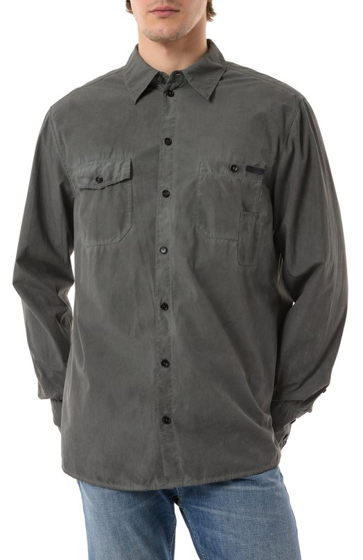 Хлопковая рубашка Dolce & Gabbana G5MH0T/G8LH4 Серый  G5MH0T/G8LH4 Фото 3