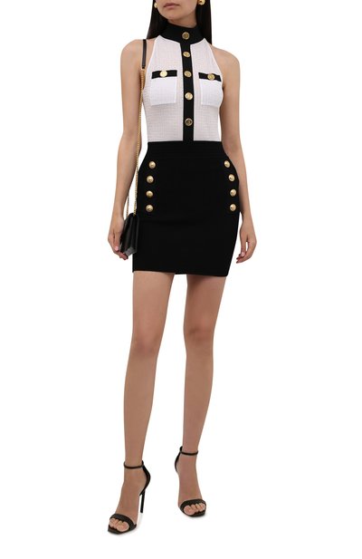 Боди из вискозы BALMAIN белого цвета по цене 154500 руб., арт. WF1BA070/K249, фото 2 Боди из вискозы BALMAIN, арт. WF1BA070/K249, фото 2