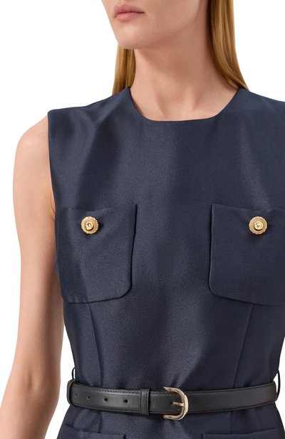 Атласное платье SELF-PORTRAIT, арт. PF25017SBL, фото 5