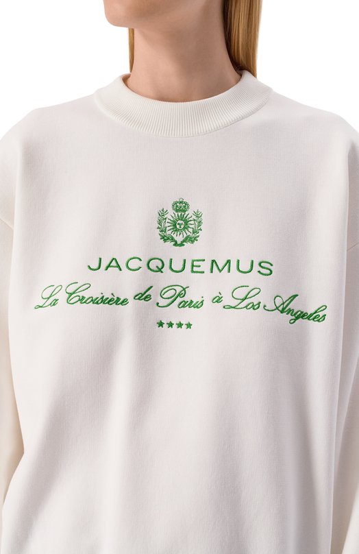 Свитшот из хлопка и вискозы Jacquemus 25E251KN619/2427 Белый  25E251KN619/2427 Фото 5
