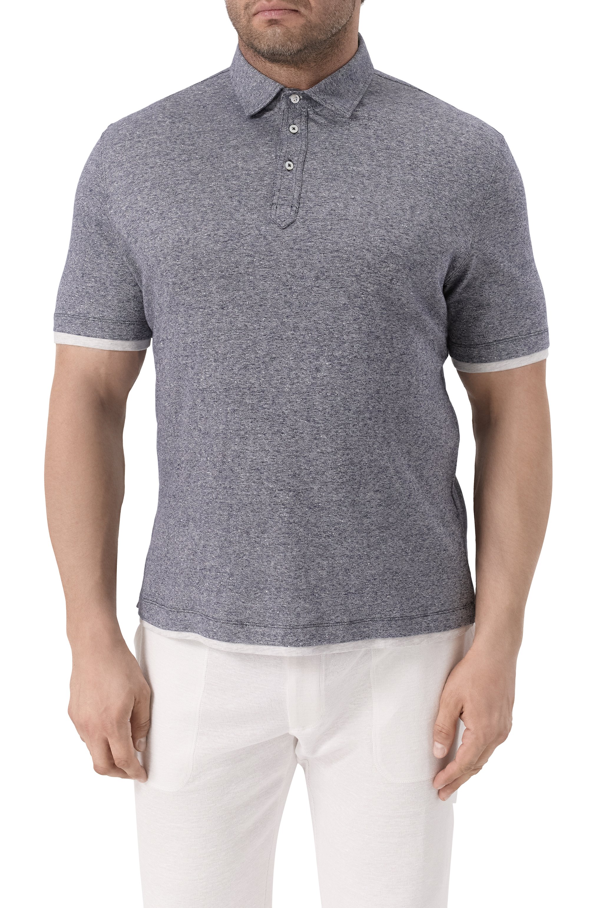 Поло изо льна и хлопка BRUNELLO CUCINELLI, арт. MW8353966, фото 3