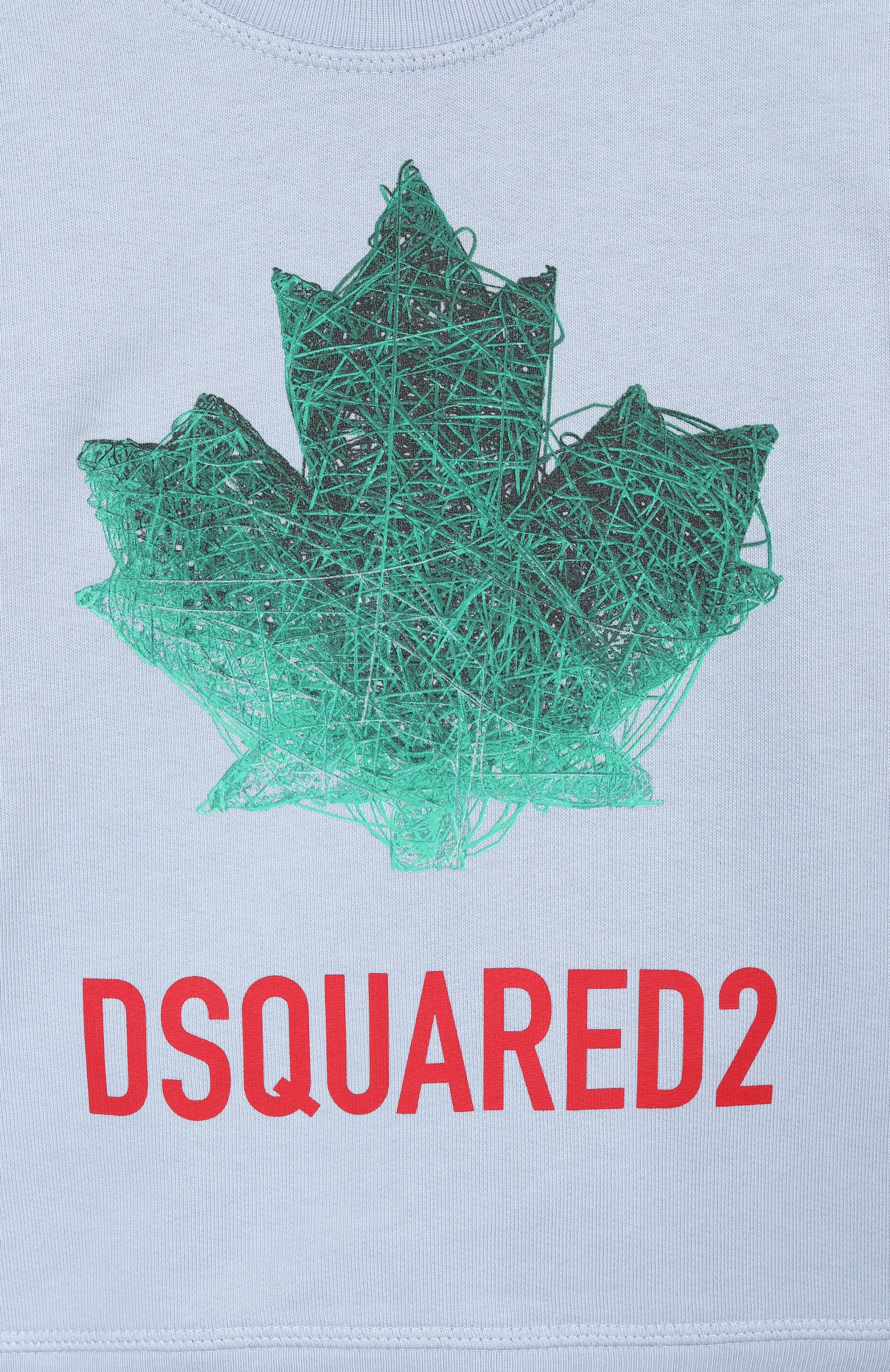 Хлопковый свитшот DSQUARED2 голубого цвета по цене 24200 руб., арт. DQ3193/D0AGW, фото 3 Хлопковый свитшот DSQUARED2, арт. DQ3193/D0AGW, фото 3