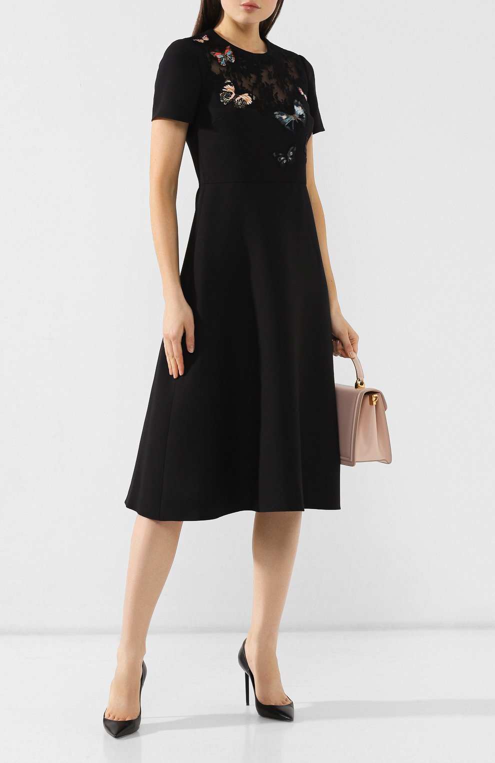 Платье из смеси шерсти и шелка VALENTINO черного цвета по цене 437000 руб., арт. SB3VANB91CF, фото 2 Платье из смеси шерсти и шелка VALENTINO, арт. SB3VANB91CF, фото 2