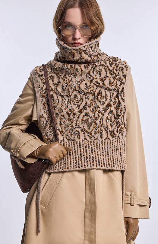 Жилет из шерсти и вискозы Dries Van Noten 011247-2734-103 Бежевый  011247-2734-103 Фото 6