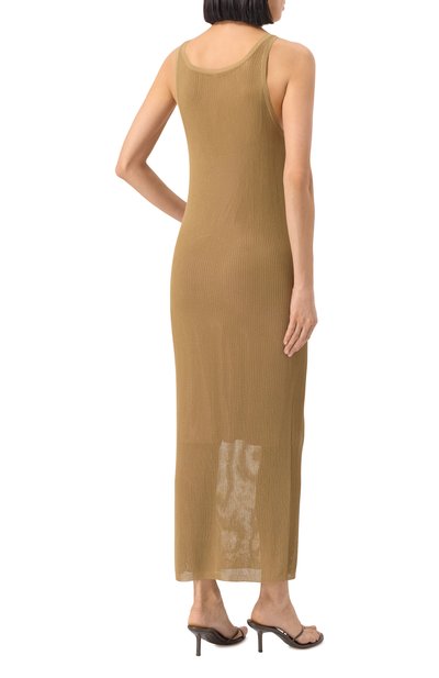 Платье из вискозы PETAR PETROV бежевого цвета по цене 92400 руб., арт. S25K5, фото 4 Платье из вискозы PETAR PETROV, арт. S25K5, фото 4