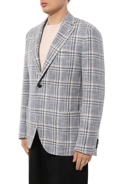 Пиджак из хлопка и льна L.B.M. 1911 синего цвета по цене 108000 руб., арт. 2652/42359, фото 3 Пиджак из хлопка и льна L.B.M. 1911, арт. 2652/42359, фото 3