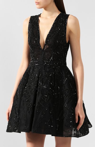 Мини-платье ZUHAIR MURAD черного цвета по цене 758000 руб., арт. DRS19010/EMTT001, фото 3 Мини-платье ZUHAIR MURAD, арт. DRS19010/EMTT001, фото 3